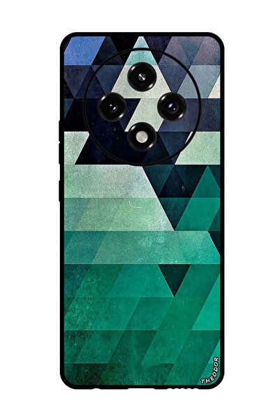 Theodor جراب واقٍ مضاد للخدش والصدمات لهاتف Oppo A3 Pro بنمط مثلث ألوان بحرية