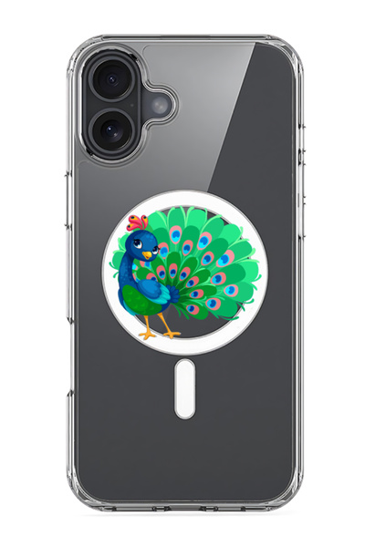 Theodor جراب ماج سيف متوافق مع آيفون 16، غطاء ممتص للصدمات مقاوم للصدمات - طاووس