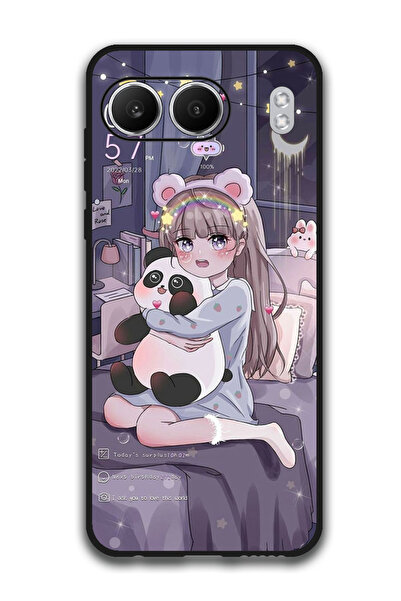 Theodor جراب واقٍ مضاد للخدش والصدمات لهاتف OnePlus Nord 4، فتاة مع دب