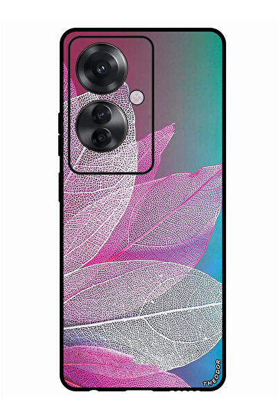 Theodor جراب واقٍ مضاد للخدش والصدمات لهاتف Oppo Reno 11F، بتصميم أوراق ملونة