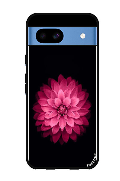 Theodor جراب واقٍ مضاد للخدش والصدمات لهاتف Google Pixel 8a، زهرة وردية في ال...