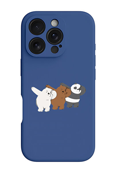 Theodor غطاء حماية سيليكون سائل مقاوم للصدمات لجهاز iPhone 16 Pro باللون الأز...