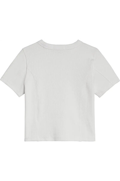 Calvin Klein MONOGRAM RIB TOP Kadın Beyaz T-Shirt