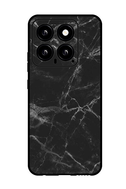 Theodor جراب واقٍ مضاد للخدش والصدمات لهاتف Xiaomi 14 أسود رخامي