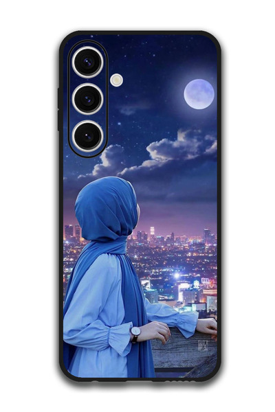 Theodor جراب حماية لهاتف سامسونج جالاكسي S24 FE بفتاة محجبة تنظر إليه