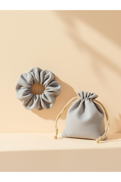 JACA XXL Scrunchie Design Fabric Buckle and Buckle Pouch Set (2 Pieces)