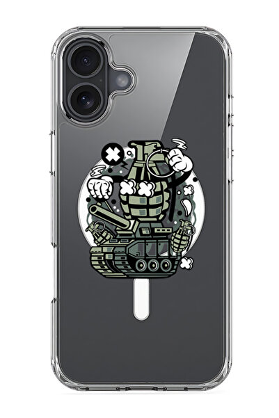 Theodor جراب ماج سيف متوافق مع آيفون 16، غطاء ممتص للصدمات للهاتف - قنبلة يدوية