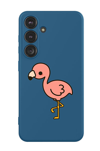 Theodor غطاء حماية سائل من السيليكون المقاوم للصدمات لهاتف سامسونج جالاكسي S24 (أزرق) - فلامنجو