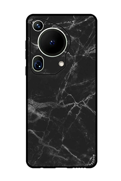 Theodor جراب واقٍ مضاد للخدش والصدمات لهاتف هواوي بيورا 70 ألترا، لون أسود رخامي