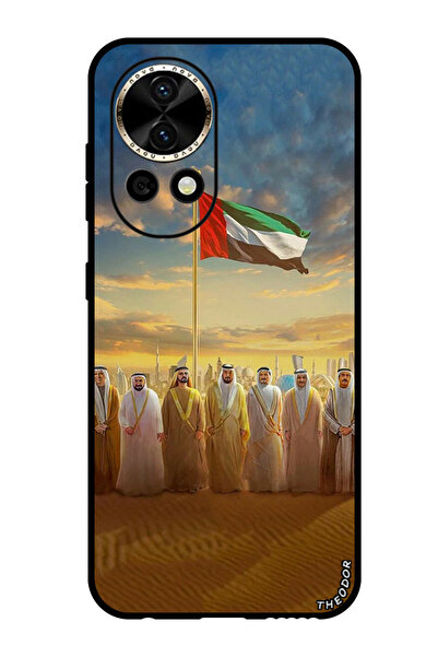 Theodor جراب واقٍ مضاد للخدش والصدمات لهاتف هواوي نوفا 12 ألترا، علم الإمارات...