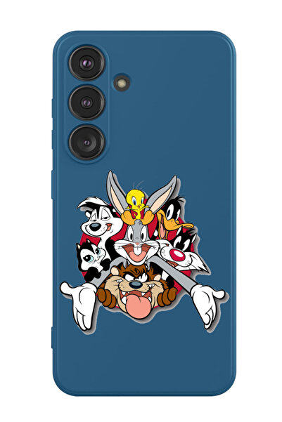 Theodor غطاء حماية سائل من السيليكون المقاوم للصدمات لهاتف سامسونج جالاكسي S24 بلس (أزرق) - لوني تونز