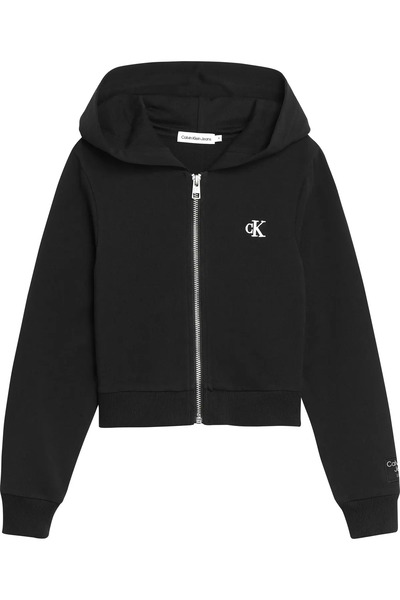 Calvin Klein UTILITY SLIM ZIP THR Kadın Siyah Sweatshirt