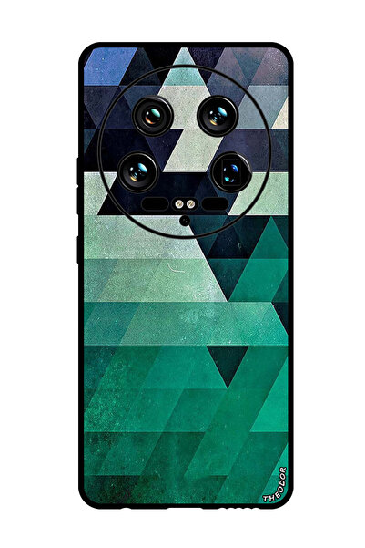 Theodor جراب واقٍ مضاد للخدش والصدمات لهاتف Xiaomi 14 Ultra بنمط مثلث بحري