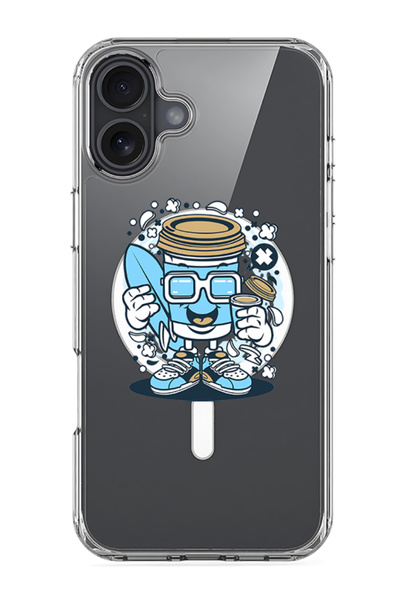 Theodor جراب ماج سيف متوافق مع آيفون 16، غطاء ممتص للصدمات للهاتف - علبة قهوة