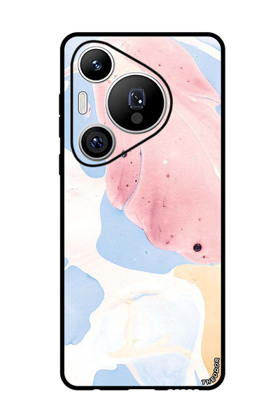 Theodor جراب واقٍ لهاتف هواوي بيورا 70 برو بلس بنقشة زهور وردية فاتحة