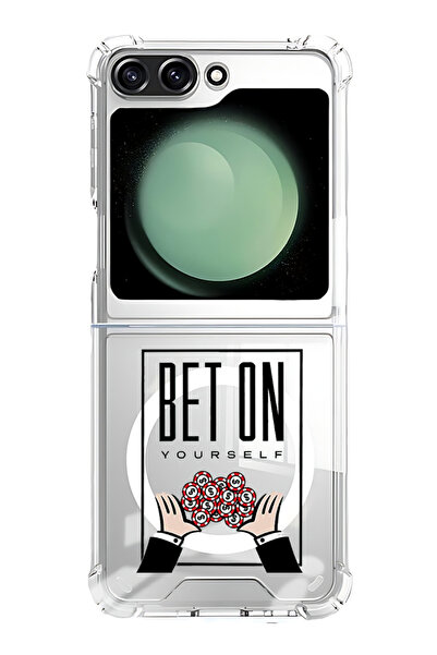 Theodor غلاف لهاتف Samsung Galaxy Z Flip 6 متوافق مع MagSafe، جراب مقاوم للصدمات، راهن على نفسك