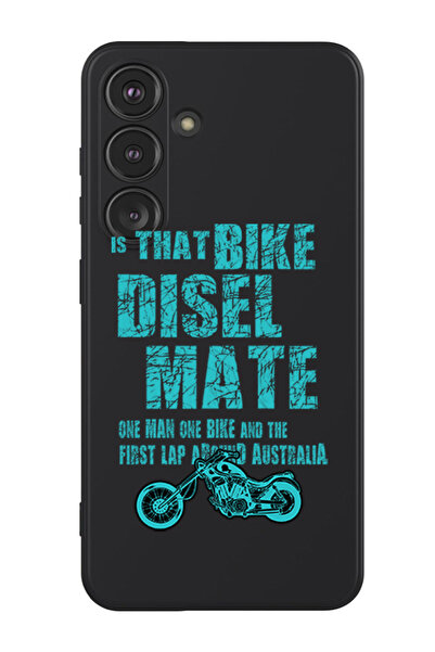 Theodor جراب حماية من السيليكون السائل المقاوم للصدمات لهاتف سامسونج جالاكسي S24 بلس (أسود) - Bike diesel mate