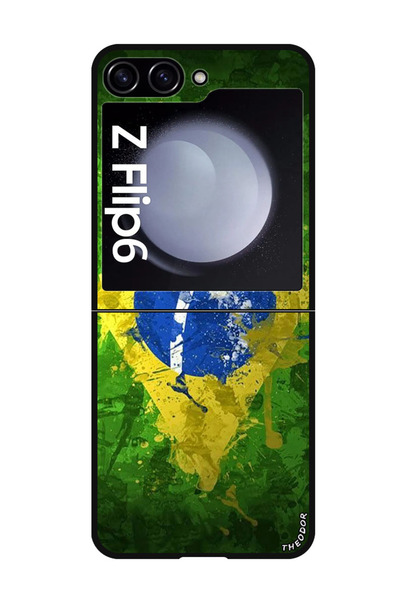 Theodor جراب واقٍ مضاد للخدش والصدمات لهاتف Samsung Galaxy Z Flip 6 البرازيل