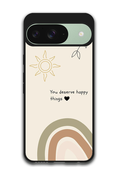 Theodor جراب واقٍ مضاد للخدش والصدمات لهاتف Google Pixel 9 أشياء سعيدة