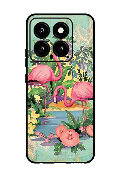 Theodor جراب واقٍ مضاد للخدش والصدمات لهاتف Xiaomi 14 وردي فلامنجو