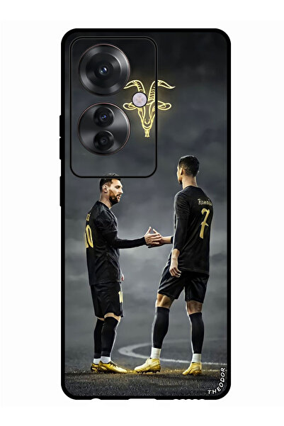 Theodor جراب واقٍ مضاد للخدش والصدمات لهاتف Oppo Reno 11F ميسي رونالدو الماعز