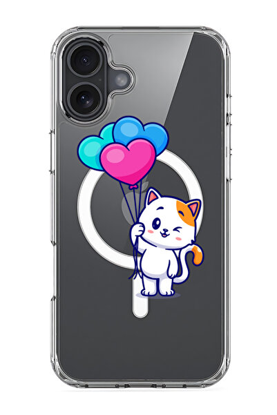 Theodor جراب ماج سيف متوافق مع آيفون 16، غطاء ممتص للصدمات للهاتف - قطة تحمل ...