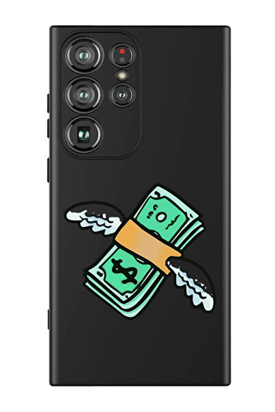 Theodor غطاء حماية من السيليكون السائل المقاوم للصدمات لهاتف سامسونج جالاكسي S24 ألترا (أسود) - فلاينج موني