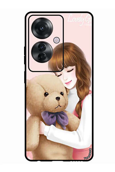 Theodor جراب واقٍ مضاد للخدش والصدمات لهاتف Oppo Reno 11F، تصميم فتاة جميلة م...