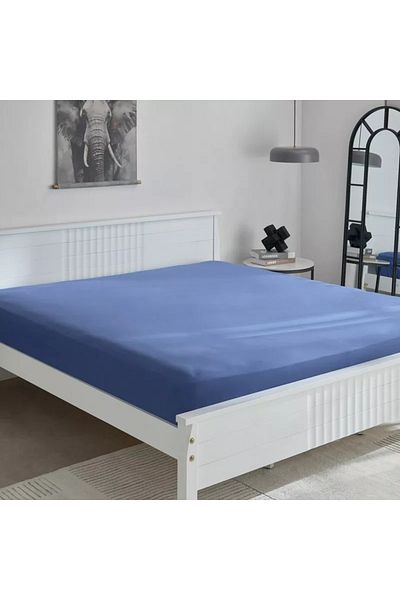 Home Box Derby Solid Microfiber King Fitted Sheet - 180x200+25 cm