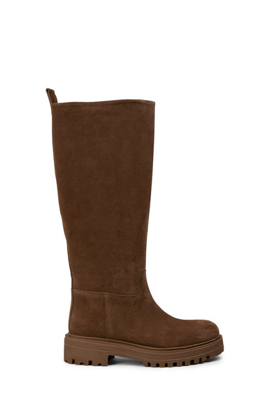 Deery Women's Genuine Suede Brown Boots