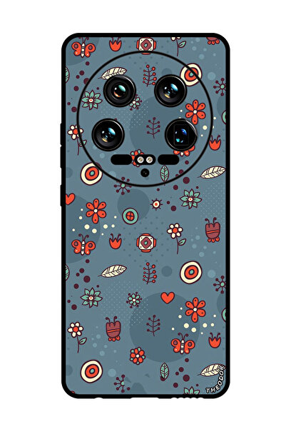 Theodor جراب واقٍ مضاد للخدش والصدمات لهاتف Xiaomi 14 Ultra بأوراق وأزهار