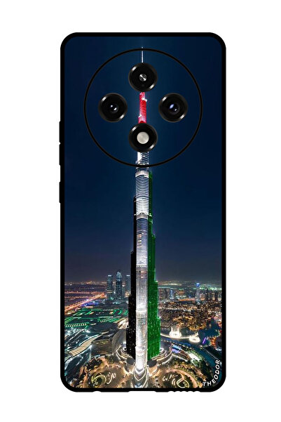 Theodor جراب واقٍ مضاد للخدش والصدمات لهاتف Oppo A3 Pro، برج خليفة، علم الإما...