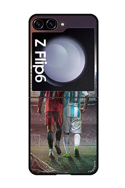 Theodor جراب واقٍ مضاد للخدش والصدمات لهاتف Samsung Galaxy Z Flip 6 رونالدو ميسي
