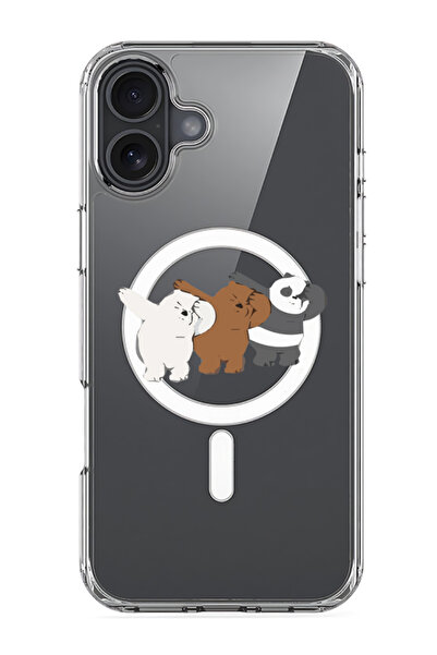 Theodor جراب ماج سيف متوافق مع آيفون 16، غطاء ممتص للصدمات للهاتف - رقصة الدببة