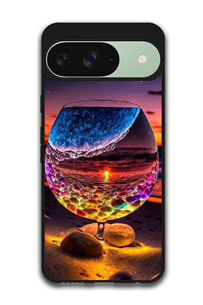 Theodor جراب واقٍ مضاد للخدش والصدمات لهاتف Google Pixel 9 Glass Beach