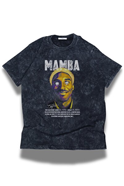 Fuddy Moda تي شيرت مامبا مكتوب قابل للغسل للجنسين، تي شيرت ريترو كبير الحجم ب...