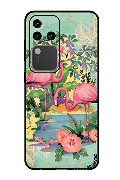 Theodor جراب واقٍ مضاد للخدش والصدمات لهاتف Vivo S18 Pro بتصميم طيور النحام الوردي