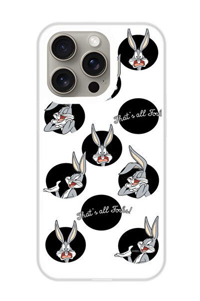 Theodor غطاء حماية لهاتف أبل آيفون 15 برو باغز باني (3) (مصد أبيض)