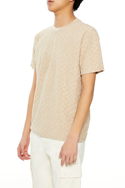 Forever 21 Kadife Dokulu Geometrik Desenli Tişört