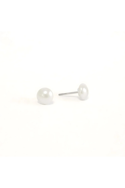 Farma Bijoux 6mm Cream Pearl Medical Hoop Enriched with Swarovski® Crystals