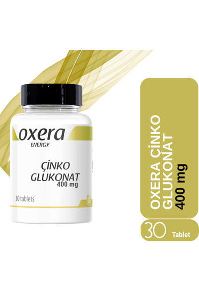 OXERA ENERGY Çinko Glukonat 400 mg – 30 Tablet | Bağışıklık Sistemi, Cilt ve Saç Sağlığı