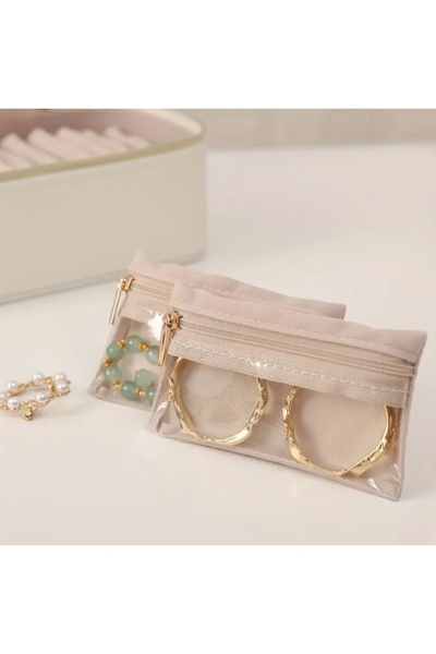 newnet Gold Jewelry and Jewellery Organizer 12 Pieces Zippered Organizer Pouch for Travel-Daily Use