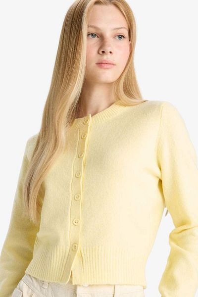 DeFacto New Season Coool Slim Fit Slim Fit Crew Neck Cardigan