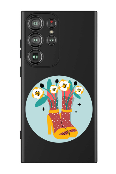 Theodor جراب حماية من السيليكون السائل المقاوم للصدمات لهاتف سامسونج جالاكسي S24 ألترا (أسود) - كعب