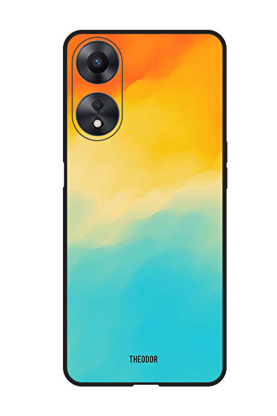 Theodor جراب واقٍ مضاد للخدش والصدمات لهاتف Oppo F23 5G بدرجات البرتقالي والأ...