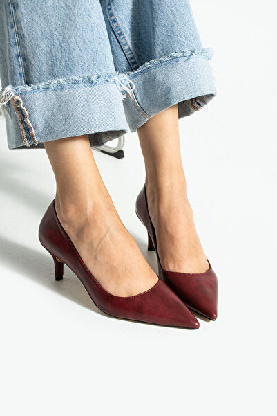 DESPİNA CLARA Kadın Koyu Kahverengi Sivri Burun İnce Topuklu Klasik Ayakkabı