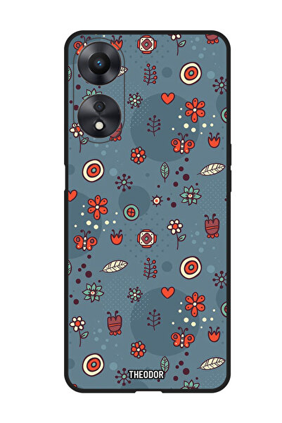 Theodor جراب واقٍ مضاد للخدش والصدمات لهاتف Oppo F23 5G بأوراق وأزهار