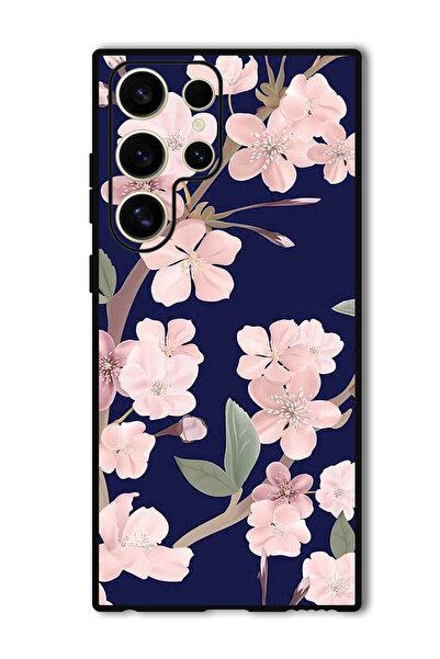 Theodor Protective Case For Samsung Galaxy S24 Ultra Pink Flowers In Blue