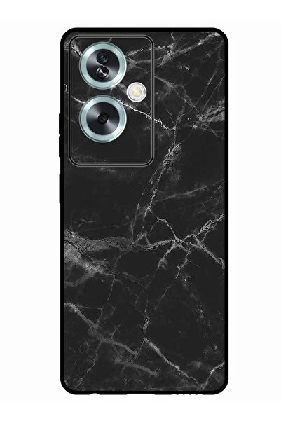 Theodor جراب واقٍ مضاد للخدش والصدمات لهاتف Oppo A2 باللون الأسود الرخامي