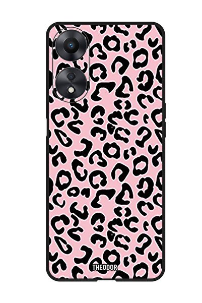 Theodor جراب واقٍ مضاد للخدش والصدمات لهاتف Oppo A1 5G، جلد الفهد الوردي